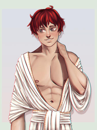 Felix in Claude's robes